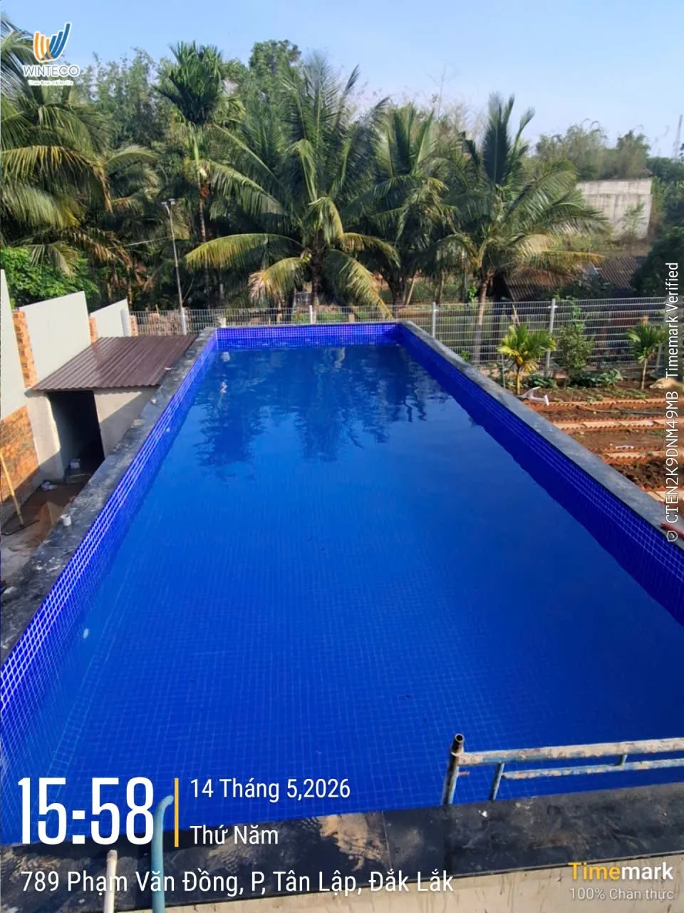 Hệ thống hồ bơi điện phân muối tại Tân Lập, Đắk Lắk